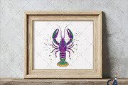 Glitter Mardi Gras Crawfish Png, an Illustration by Creative Art (Thumbnail 4 of 6)