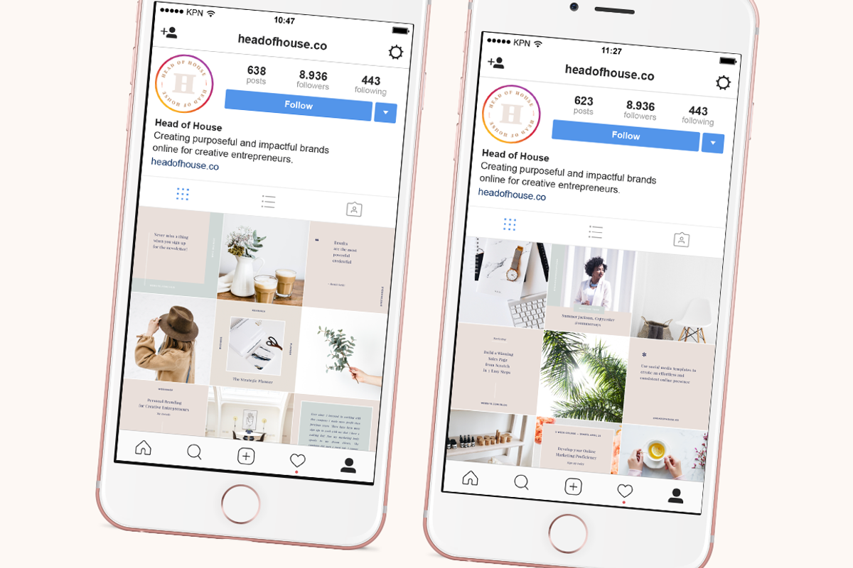 Hepburn Instagram Post Templates, a Social Media Template by Head of House (Photo 2 of 12)