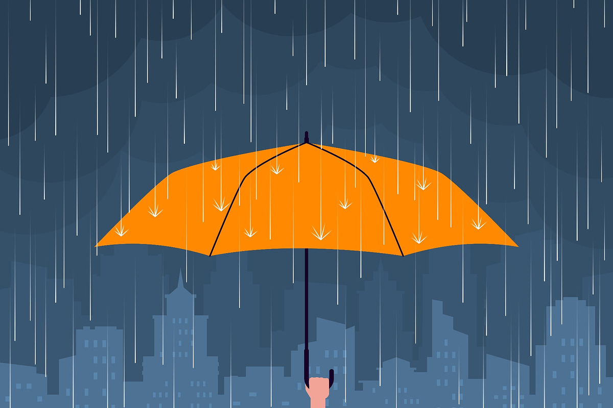 People protect from rain. Hand holds, an Object Illustration by YummyBuum (Photo 2 of 3)