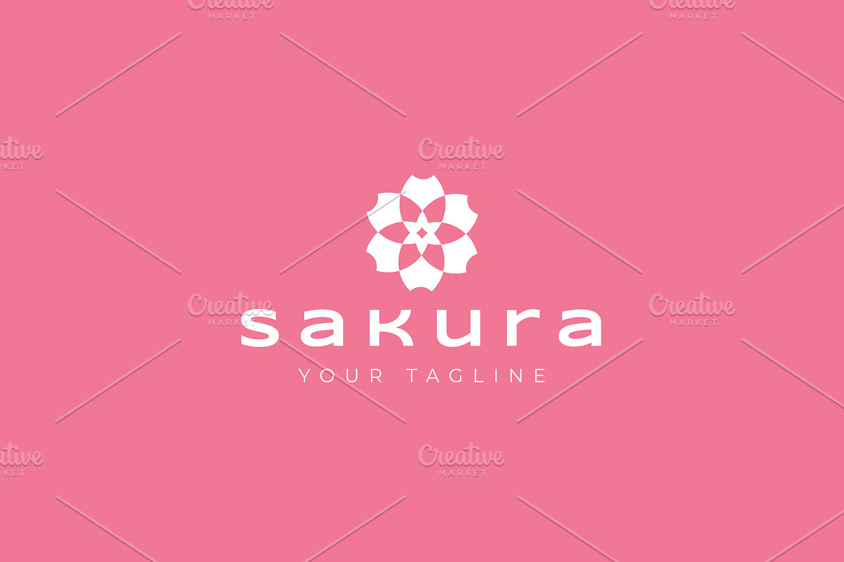 Sakura icon template illustration, a Branding & Logo Template by Dyn Studio (Photo 1 of 2)