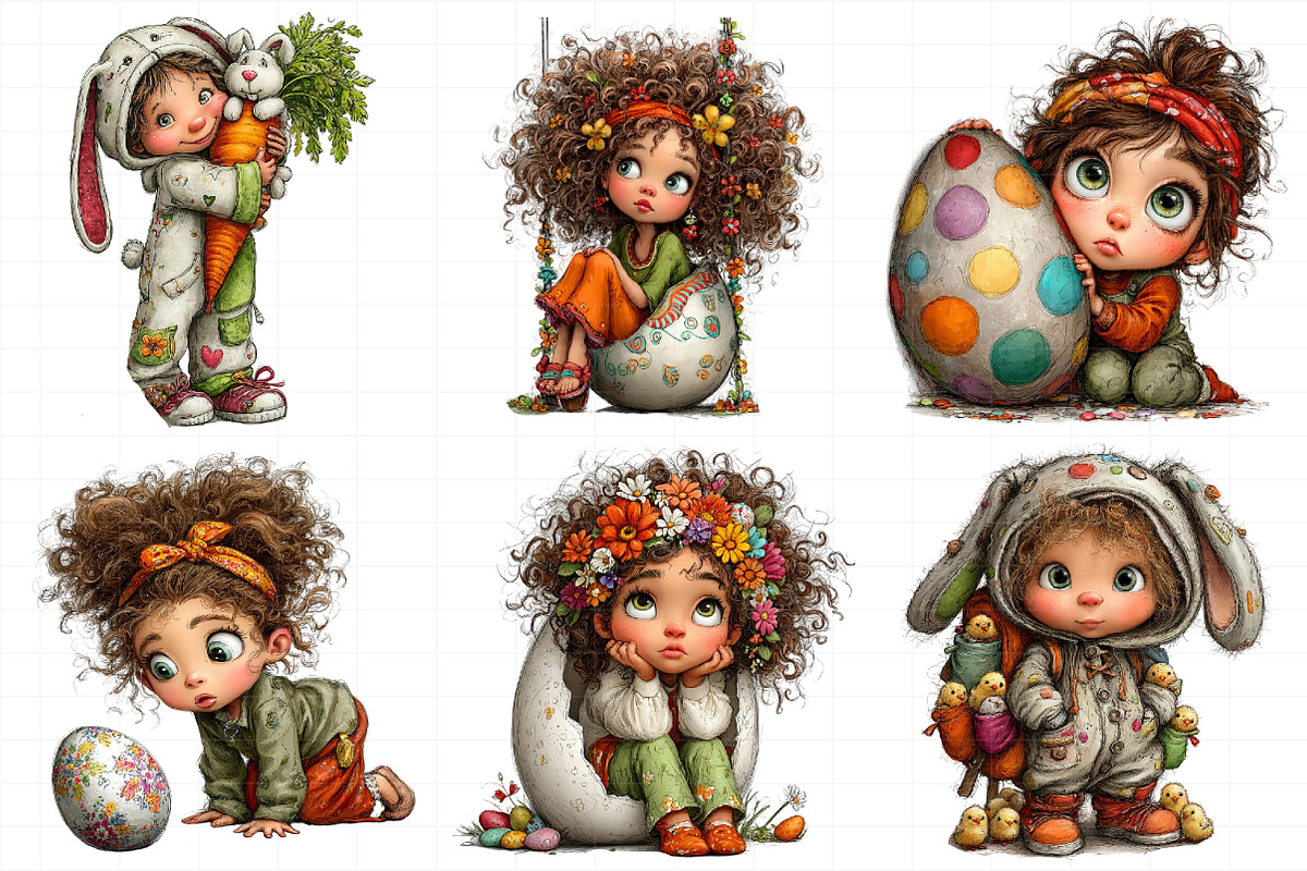 Easter Girl Clipart, an Illustration by Daily.Designs (Photo 3 of 7)