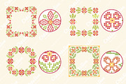 Cross-stitch floral frames, an Illustration by Slanapotam (Thumbnail 2 of 2)