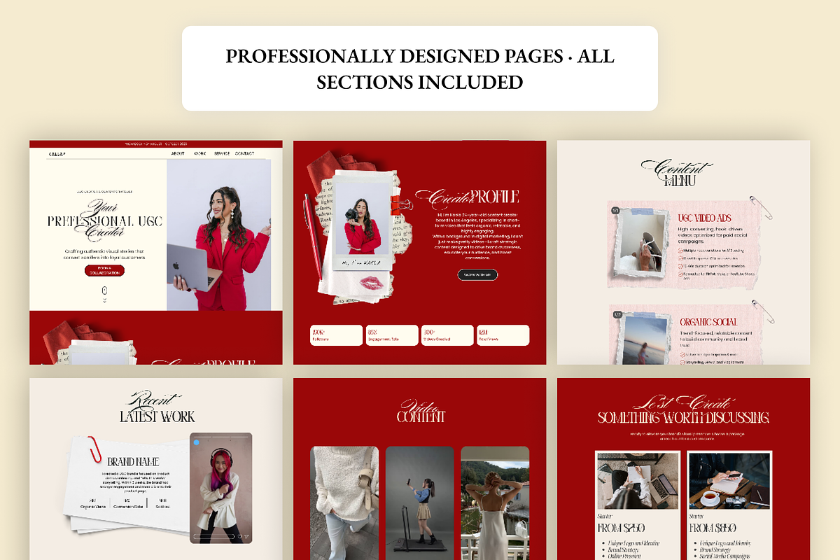 Red Velvet Canva Website Kaela UGC, a Marketing Template by AtelierDuVow (Photo 9 of 10)