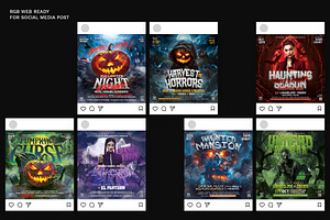 7 Halloween Flyer Templates PSD