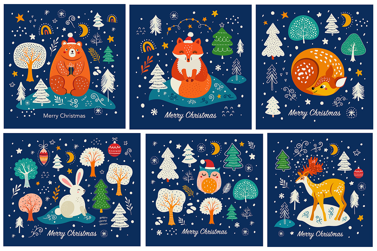 Cute Christmas collection, a Seasonal Illustration by MoleskoStudio (Photo 3 of 7)