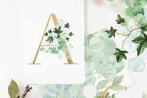 Watercolor Greenery Foliage Bundle