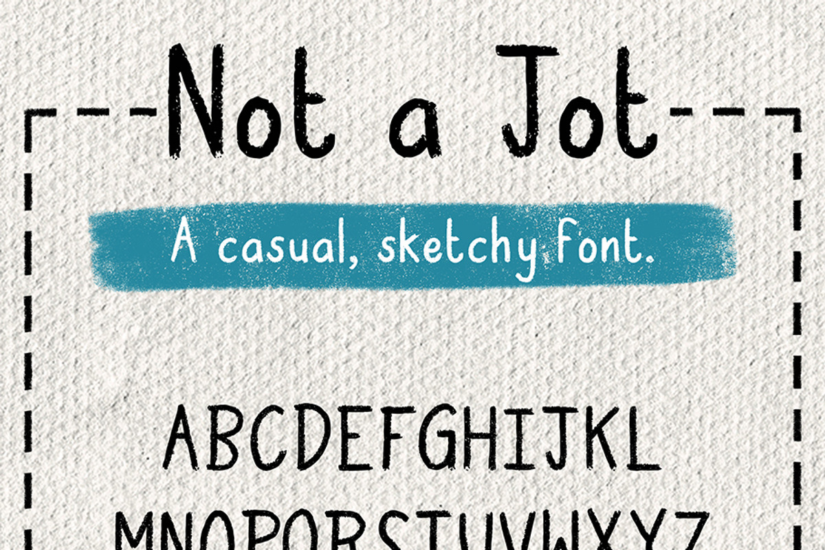 Not a Jot - A Casual Hand Drawn Font, a Sans Serif Font by Hannah Marks (Photo 2 of 3)