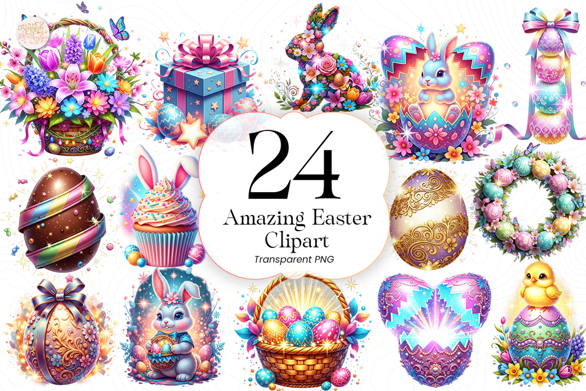 Watercolor Easter Clipart Bundle PNG, an Object Illustration by KennedyStudio (Photo 1 of 5)