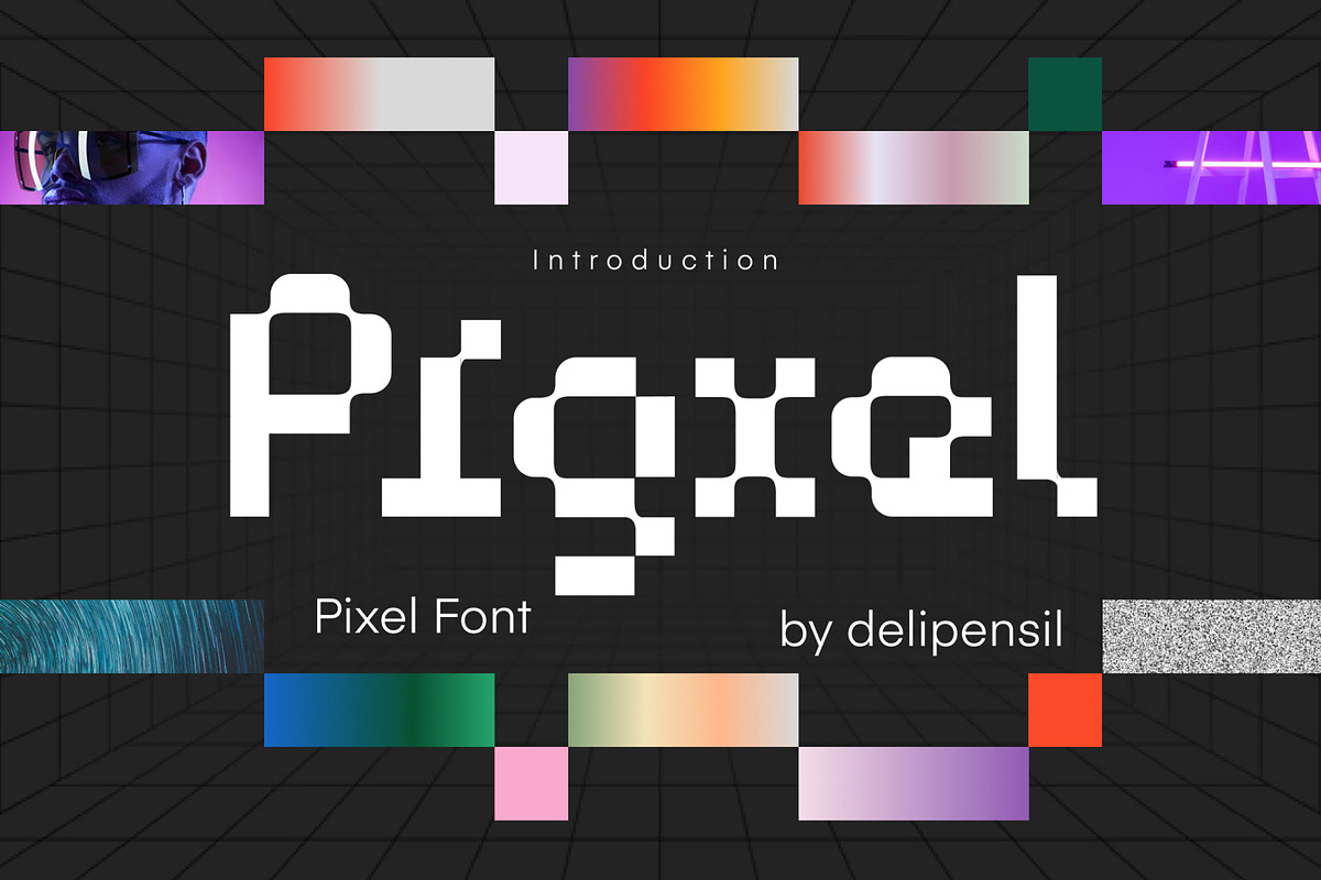 Pigxel - Modern Pixel Typeface, a Serif Font by delipensil (Photo 1 of 9)