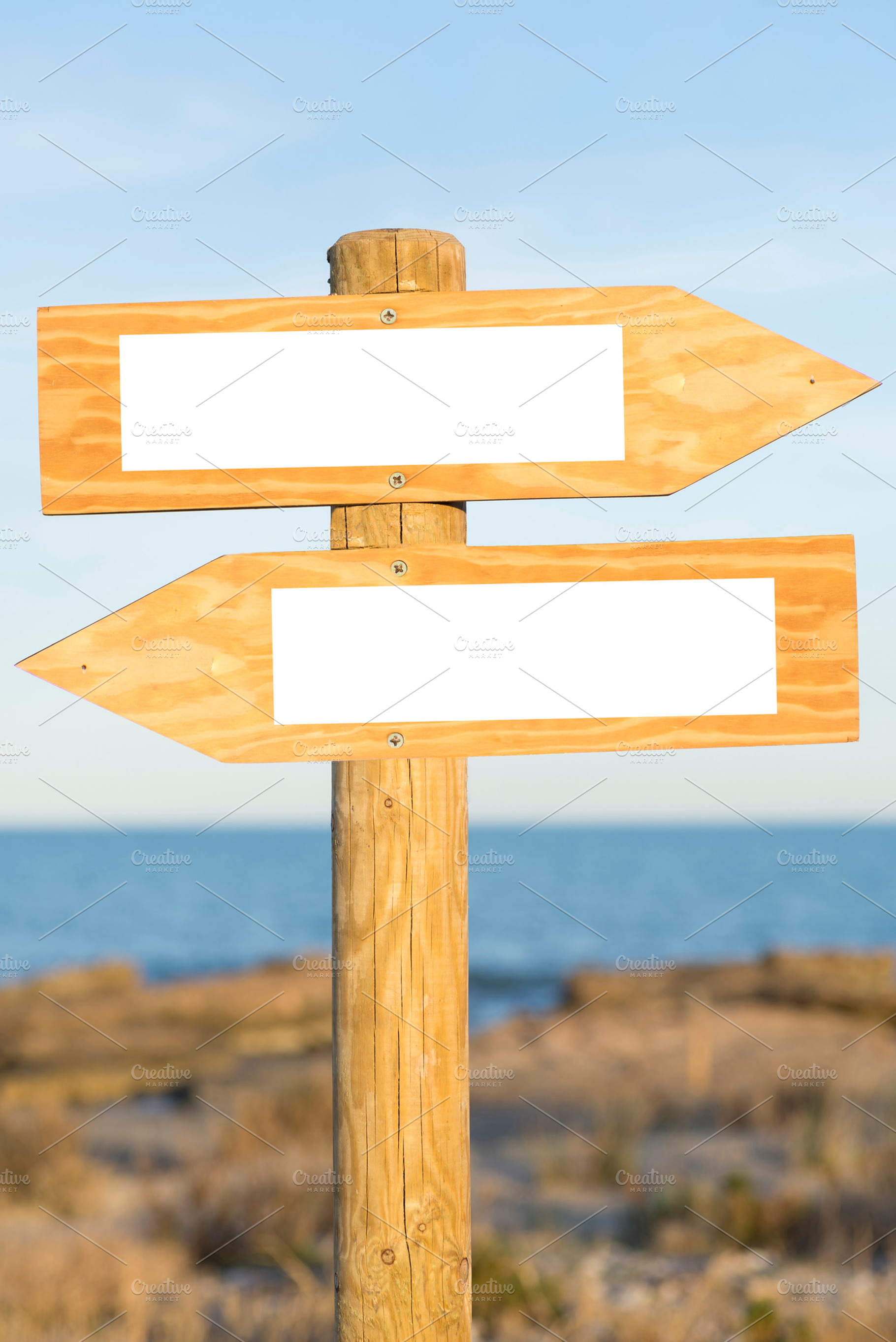 Blank sign stock photo containing arrow and blank, an Arts & Entertainment Photo by Josfor photos