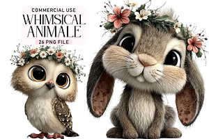 Whimsical Animale Clipart PNG, an Illustration by Daily.Designs