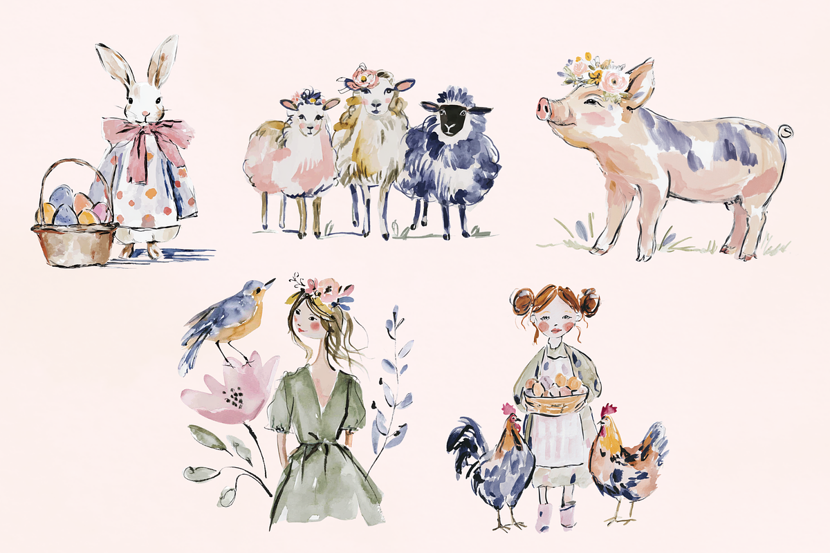 Blooming Country Set, an Animal Illustration by GiraffeCreative (Photo 12 of 20)