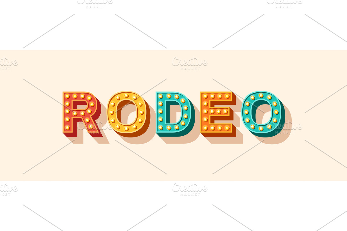 Rodeo text logo colorful, a Sport Illustration by kotoffei