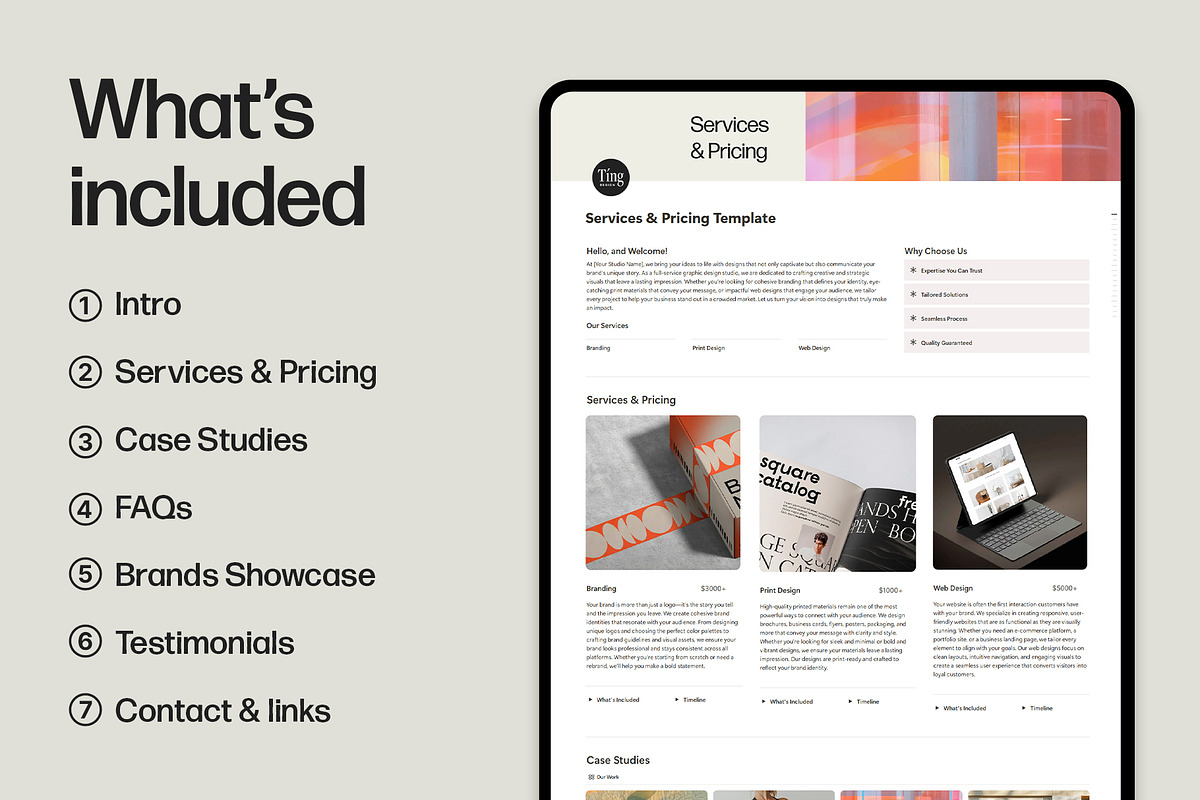 Services and Pricing Notion Template, a Marketing Template by TingDesign Studio (Photo 2 of 5)