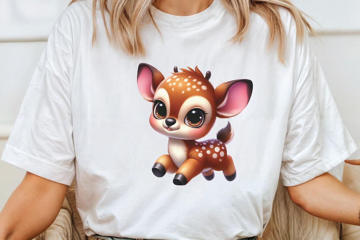 Watercolor Funny Baby Deer Clipart, an Illustration by CraftArtStudio (Photo 4 of 6)