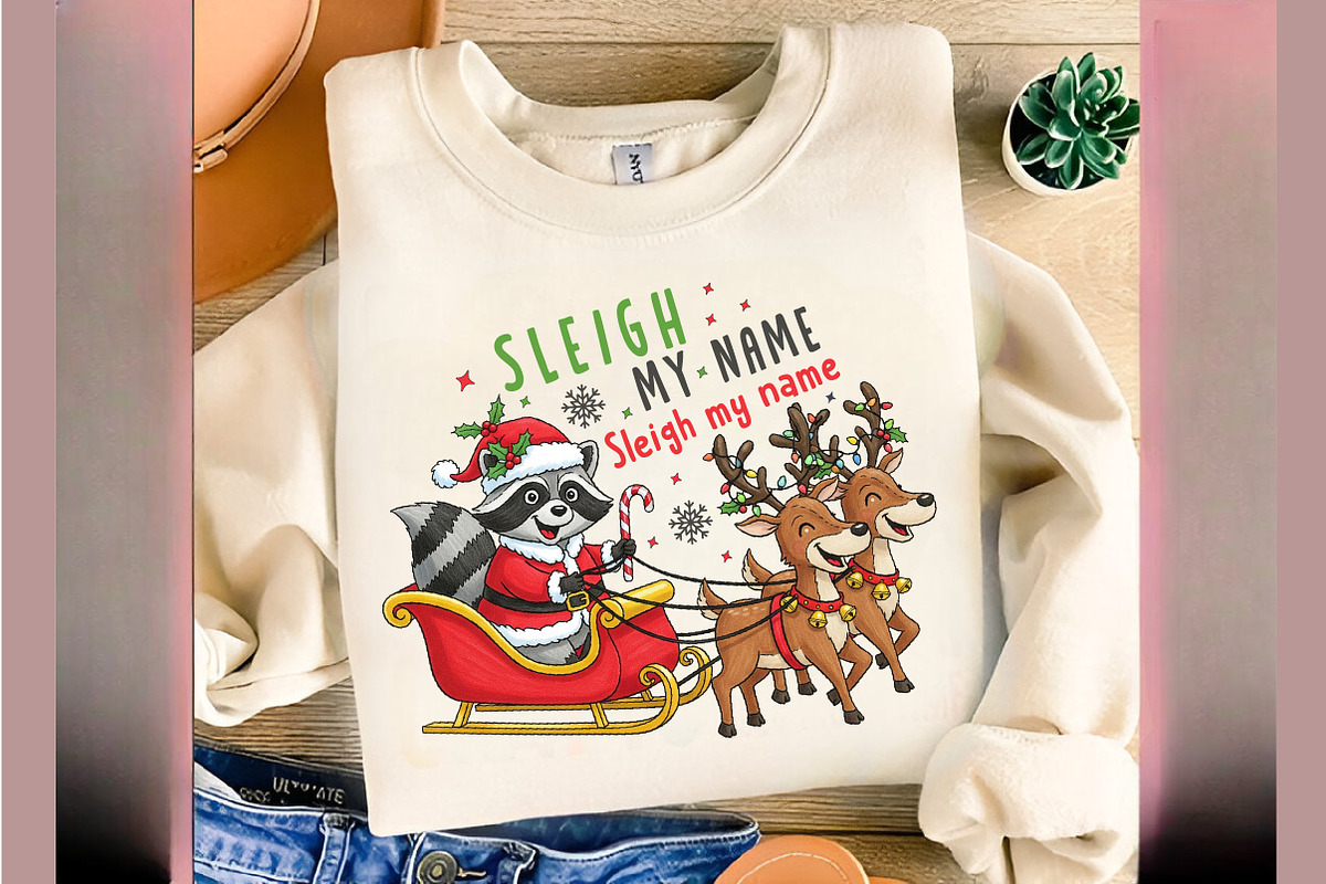 Funny Christmas Santa Raccoon PNG, an Illustration by SinaCreation (Photo 4 of 7)