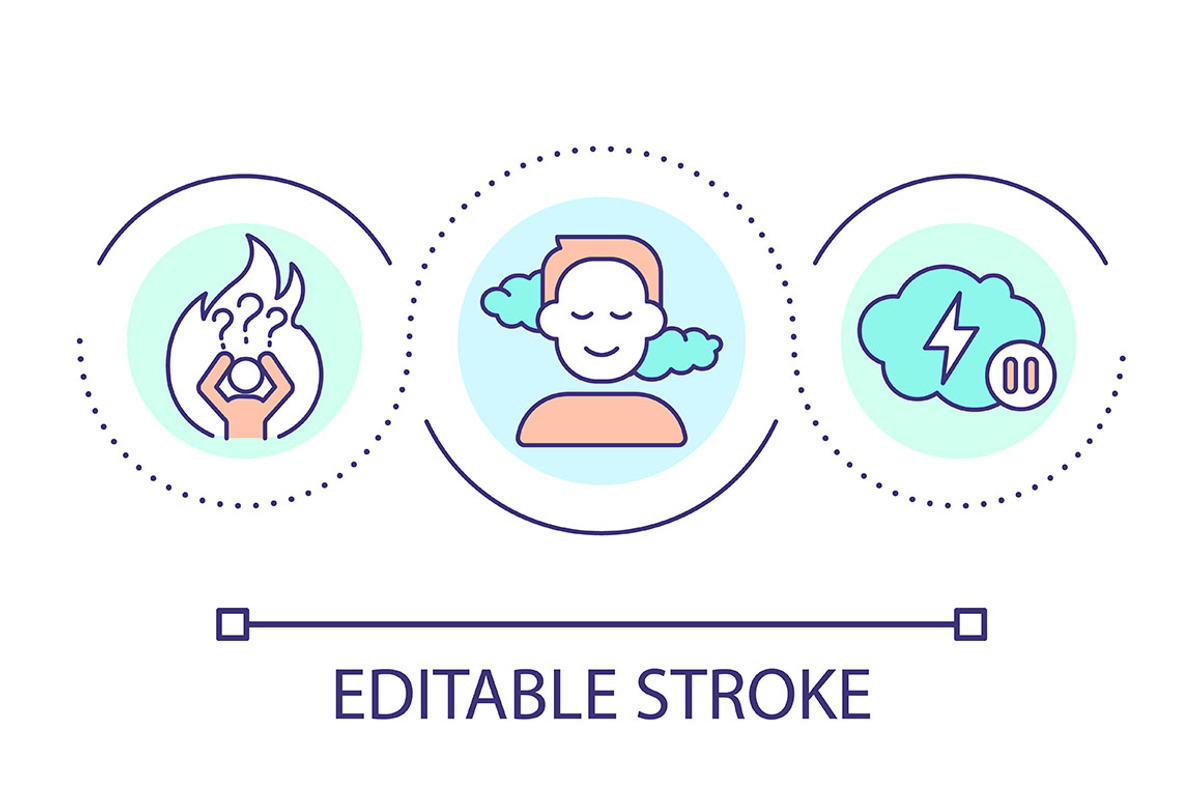 Dealing with panic attack loop, an Outline Icon by IMG Visuals