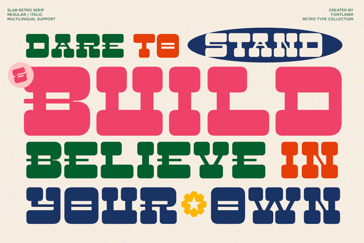 Incline – Retro Groovy Slab Serif, a Slab Serif Font by Font Liner (Photo 9 of 11)