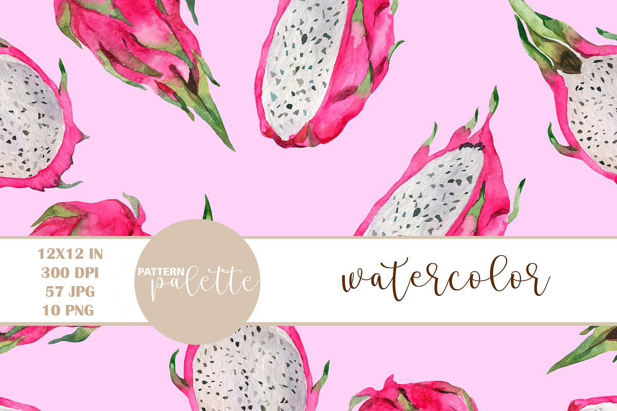 Watercolor Exotic Fruits Patterns, a Pattern Graphic by PatternPalette (Photo 9 of 15)