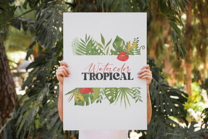 Watercolor Tropical Art Set