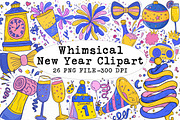 New Year Clipart Bundle, an Illustration by Libby Wishes (Thumbnail 1 of 8)