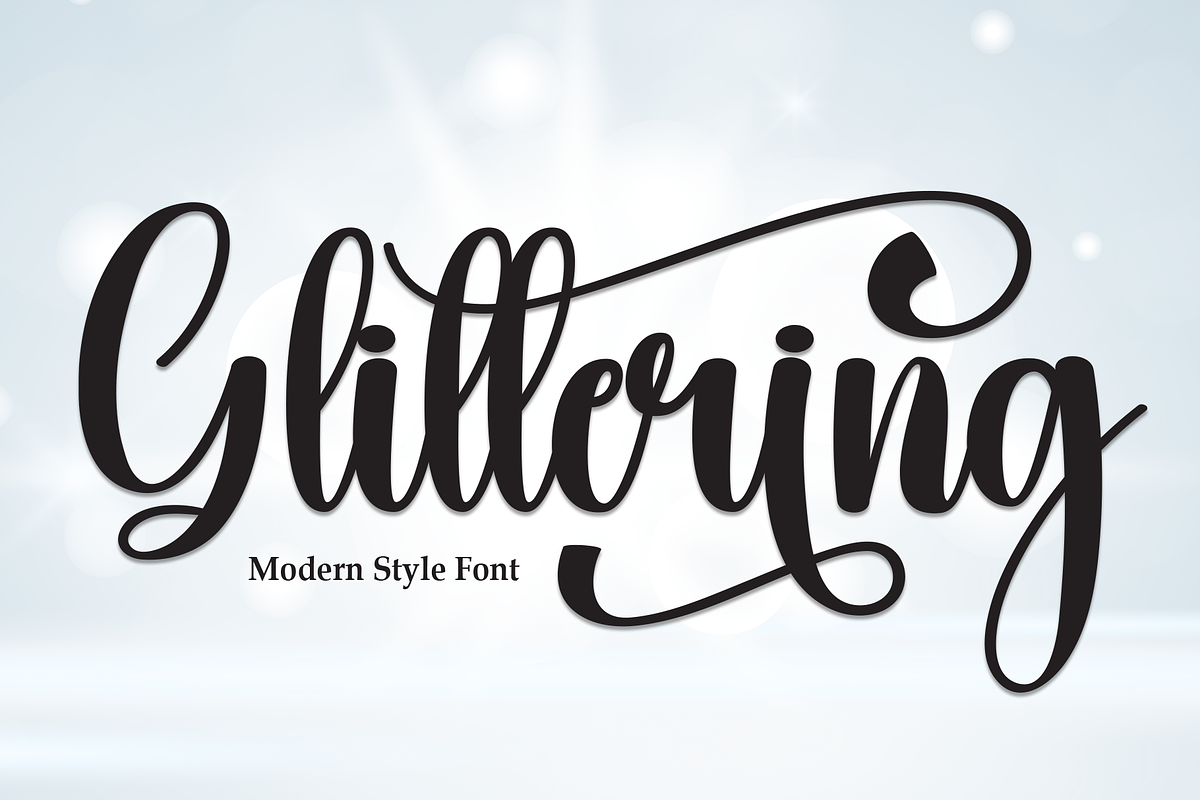 Glittering | Script Font, a Handwritten Font by Scratchones (Photo 1 of 9)