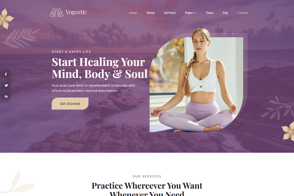 Yoga Fitness Elementor Template Kit, a Landing Page Template by MasterDesigns (Photo 1 of 8)