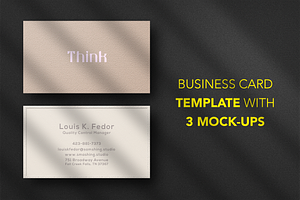 Business card Template & 3 Mock-up