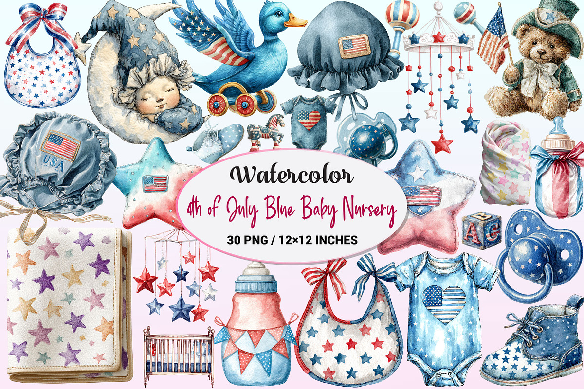 4th of July Blue Baby Nursery, a Graphic by CitraGraphics (Photo 1 of 4)