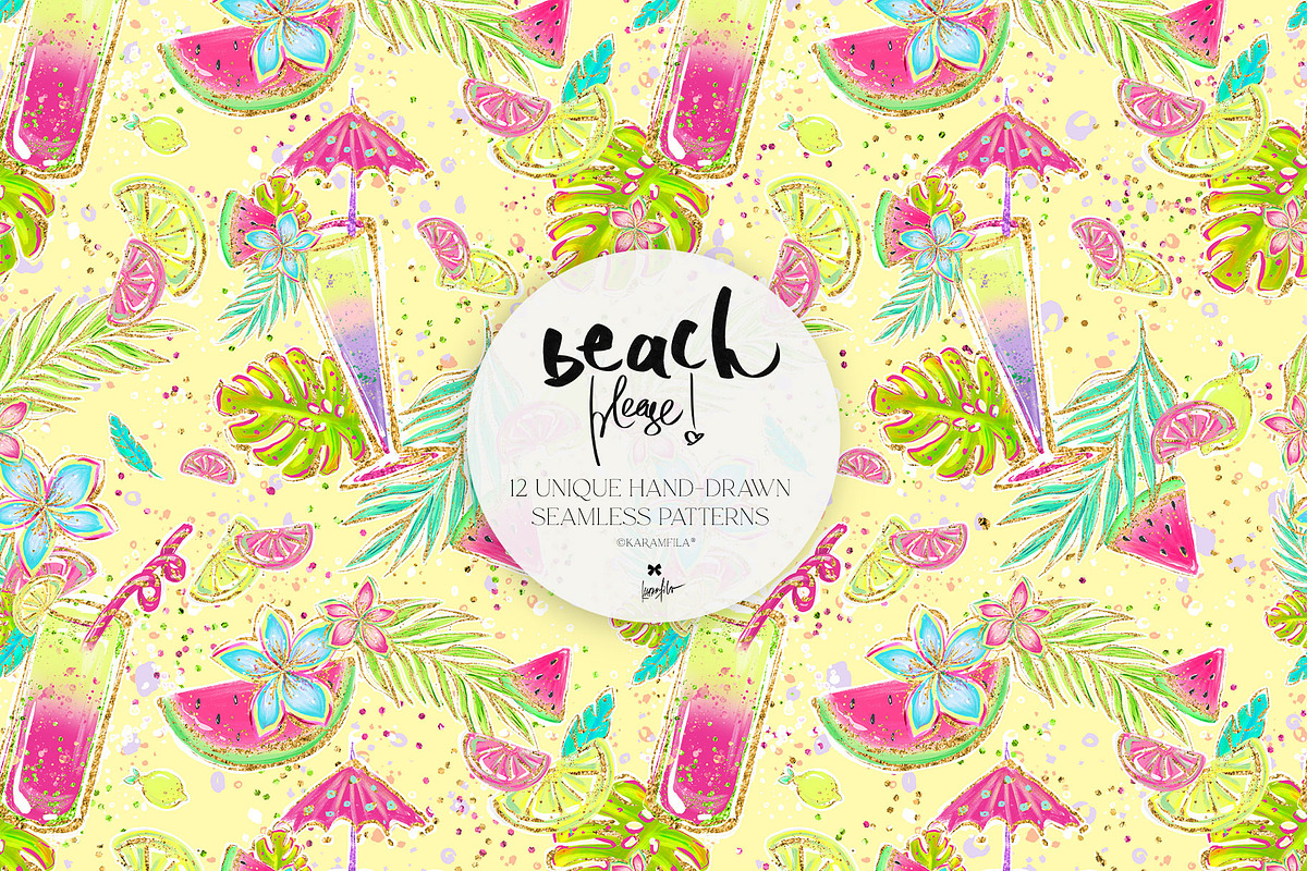 Summer Beach Camper Tropical Pattern, a Pattern Graphic by KaramfilaS (Photo 10 of 16)