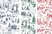 Vintage Christmas Seamless Pattern, a Background Graphic by Hughes Studio (Thumbnail 8 of 8)