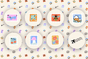 Travel Stamps Seamless Pattern, a Pattern Graphic by Marketello Studio (Thumbnail 2 of 8)