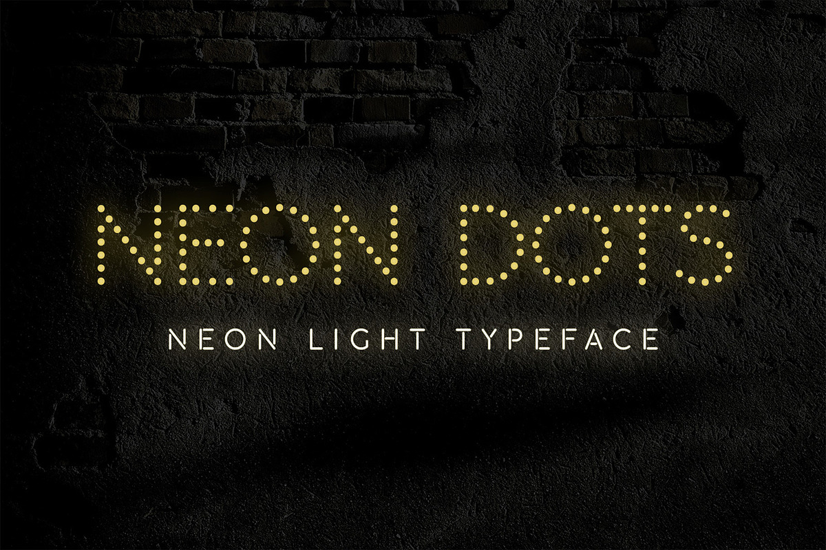 Neon Dots - Neon Sign Font, a Font by Medialoot (Photo 1 of 5)