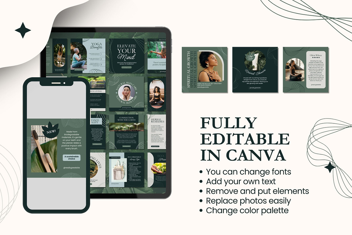 100 Natural Canva Templates, a Templates & Theme by TemplateCastleStore (Photo 9 of 9)