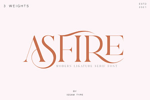 Asfire – Elegant Ligature Serif Font, a Serif Font by Issam Type