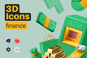 3D Icons / Finance (Cinema4D + OBJ), a 3D by ARKI (Thumbnail 1 of 6)