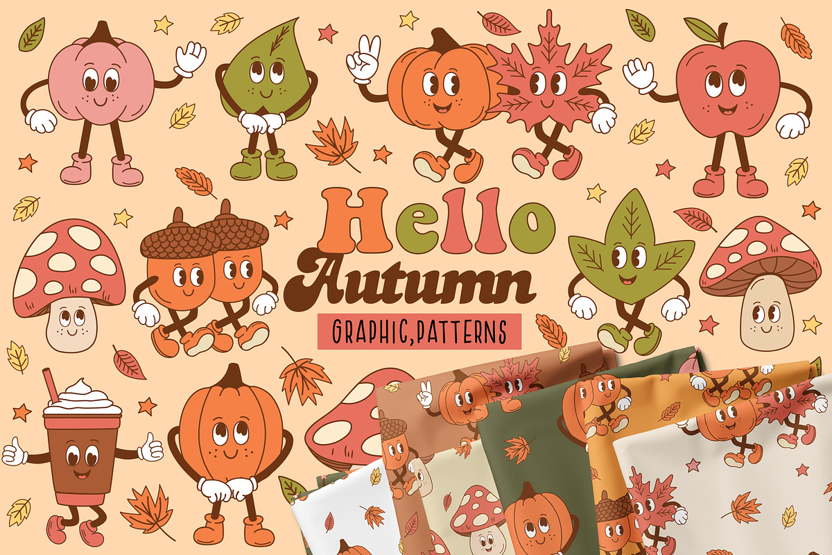 Cute Autumn Clipart Bundle, a Seasonal Illustration by NataKa (Photo 1 of 10)