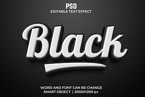 Black 3d Editable Psd Text Effect, a Layer Style Add-On by bdrobin