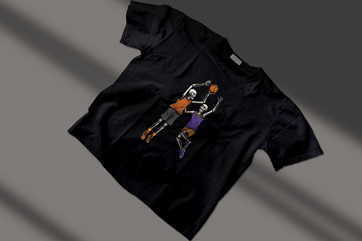 Skeletons Playing Basketball, an Object Illustration by nomlimo.com (Photo 3 of 3)