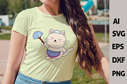 Funny Household Kawaii Cat Clipart, an Animal Illustration by ARTify Illustrations (Thumbnail 5 of 9)