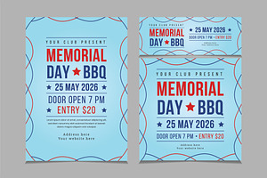 Set of memorial day barbeque design, an Invitation Template by thedesignsource