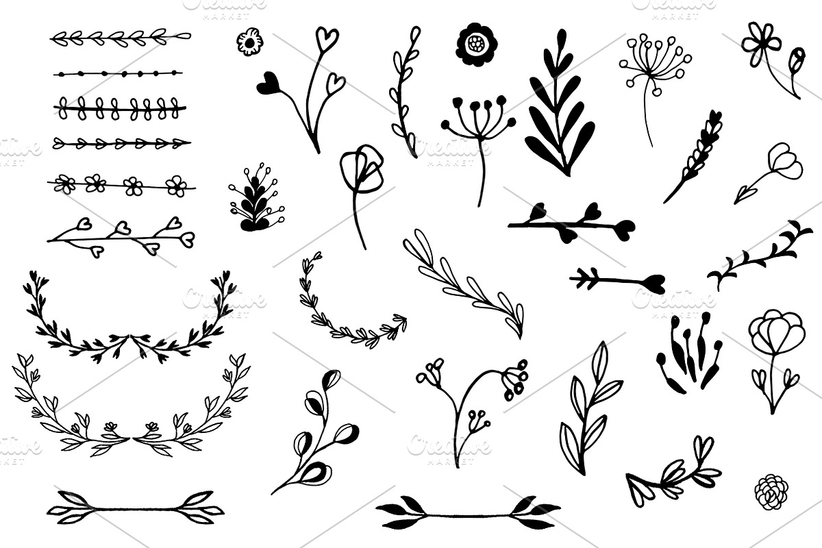 Floral and rustic elements pack, an Object Graphic by mcherevan (Photo 4 of 9)