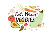Cute funny vegetables, stickers set, a Food Illustration by Good Studio (Thumbnail 2 of 7)