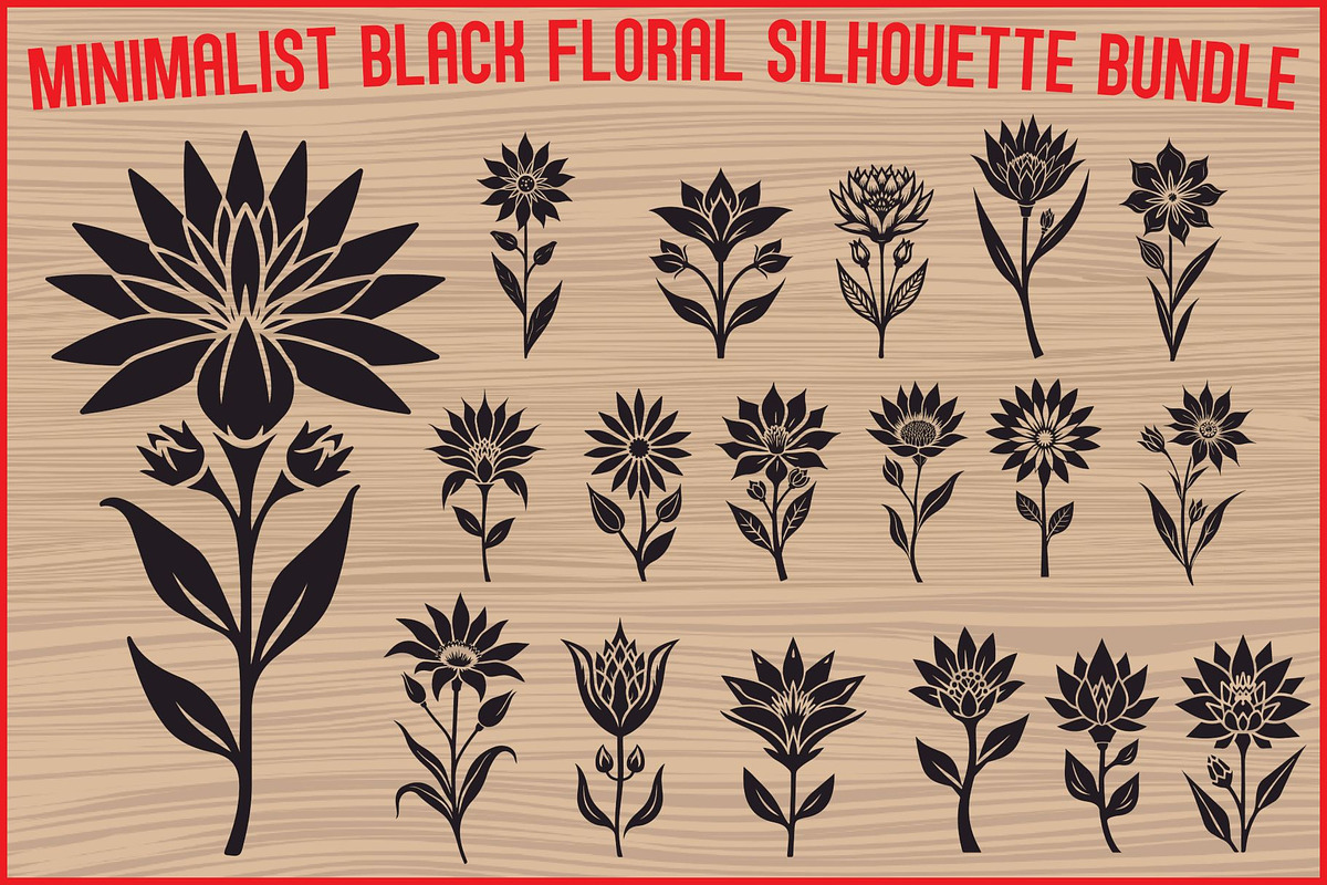 Floral Outline Vector Pack, an Illustration by yasushie (Photo 1 of 21)