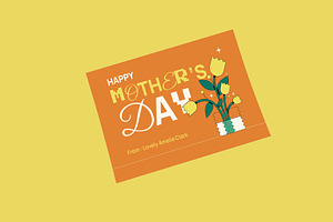 Orange Mothers Day Greeting Card, a Card Template by Neermana