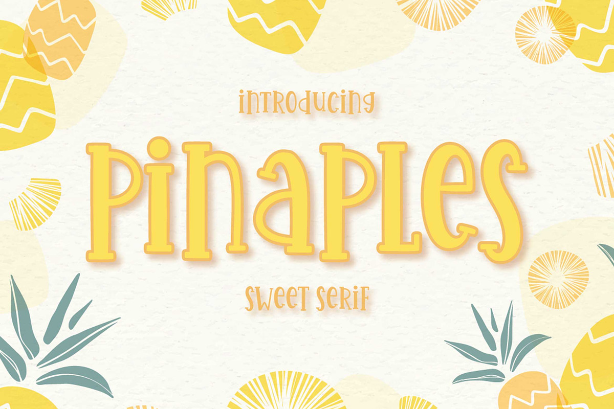 Pinaples | Display Font, a Serif Font by Almeera Std (Photo 1 of 6)