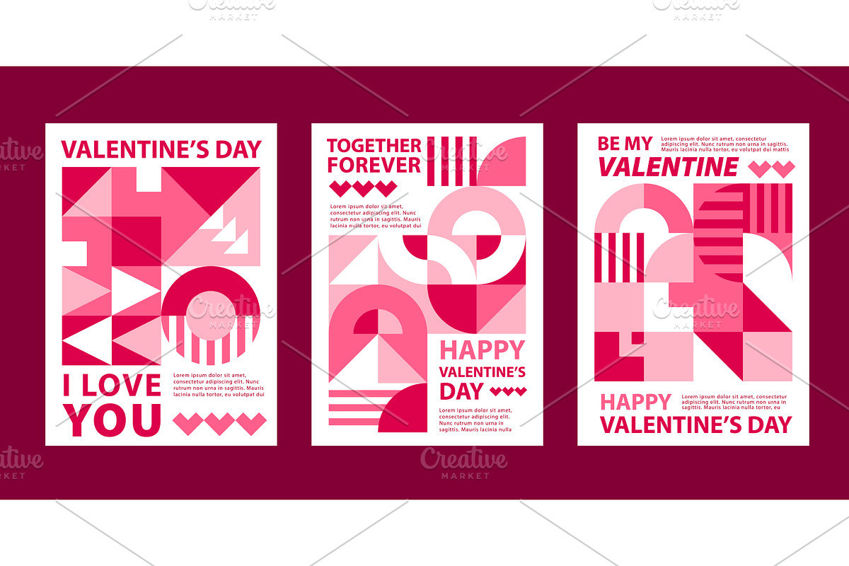 Valentine day love posters, a Seasonal Illustration by Buch&Bee