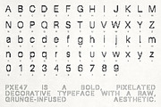 PXE47 Pixelated Typeface, a Sans Serif Font by softulka (Thumbnail 5 of 5)