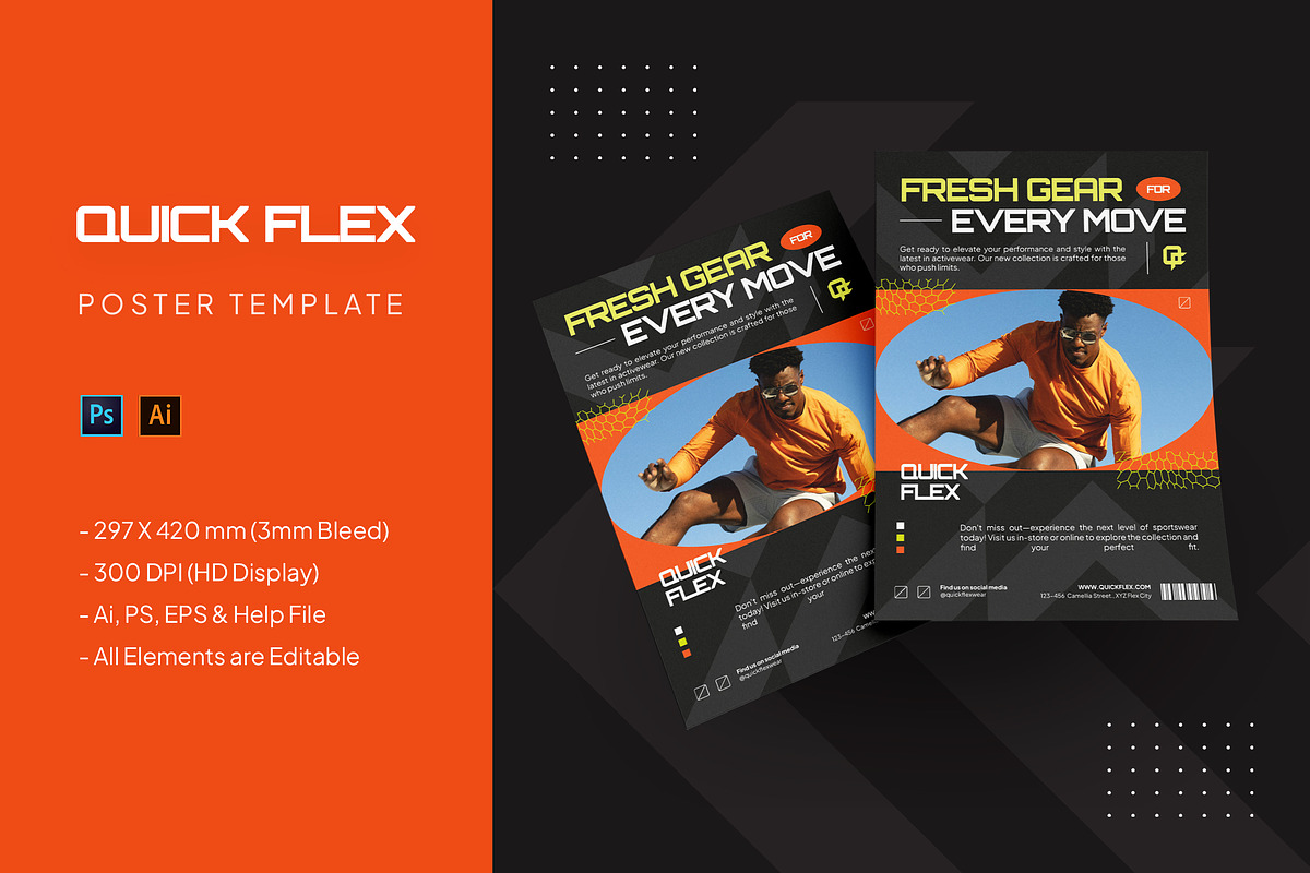 Quick Flex - Poster Template, a Poster Template by StreaksideStd (Photo 1 of 3)
