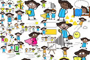 Black Girl ~ Cartoon Character Set, a Person Illustration by The Toon Company (Thumbnail 9 of 9)